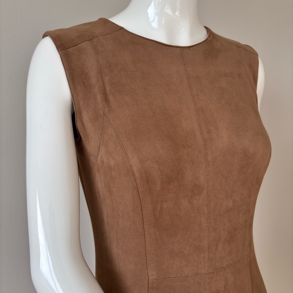 Marc Cain Faux Suede Sheath Dress – Brown - Picture 5 of 8